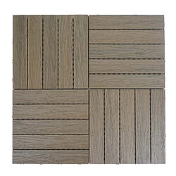 Mendler Carreau de sol en WPC HWC-E19, aspect bois pour balcon/terrasse, ~ brun clair, 4x chaque 50x50cm = 1m². pas cher