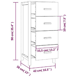 vidaXL Buffet haut Noir 42x38x90 cm Bois d'ingénierie pas cher