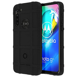 Avizar Coque Motorola Moto G8 Power Motif Carreaux Relief Renforcé Anti-trace Noir