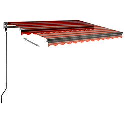 Acheter Maison Chic Auvent manuel rétractable,Store manuel de porte avec LED 350x250 cm Orange et marron -GKD29865