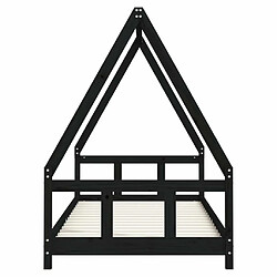 Acheter Maison Chic Lit simple Cadre de lit pour enfants,Lit d'Enfant Moderne noir 90x200 cm bois de pin massif -MN24509