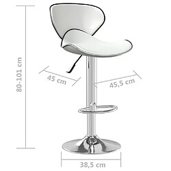 vidaXL Tabouret de bar Blanc Similicuir pas cher