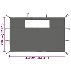 Acheter vidaXL Parois latérales de belvédère avec fenêtres 2 pcs Anthracite