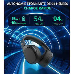 Avis Edifier W830NB - Casque Supra-auriculaire sans Fil avec ANC -45 DB, Batterie 94H, Son Haute résolution LDAC, Bluetooth V5.4 - Noir