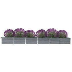 Maison Chic Jardinière,Lit surélevé de jardin - Bac à fleurs - pot de fleur Acier galvanisé 480x80x45 cm Gris -GKD60172