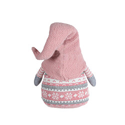 Mobili Rebecca Gnome Nain Scandinave Polyester Gris Rose avec Barbe 30.5x19x13