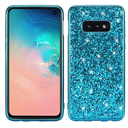 Wewoo étuis Coque Housse Étui de protection TPU antichoc en poudre pour paillettes pour Galaxy S10 (bleu)