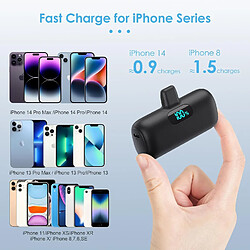 SANAG Mini Batterie Externe Pour Iphone 5000Mah, M À Niveau 15W Pd 3.0A Charge Rapide, Compact Et Léger Power Bank Écran Lcd Chargeur Portable Compatible Avec Iphone 14/14 Pro /13/12/11/Xr/X/8/7/6