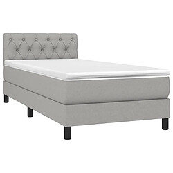 Avis Maison Chic Lit Adulte - Lit simple Lit à sommier tapissier avec matelas moelleux - Meuble de Chambre - Gris clair 80x200 cm Tissu -MN94395