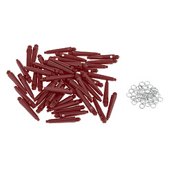 50x Arbres De Fléchettes 2BA Accessoires De Fléchettes Avec Anneaux De Protection 27 Mm Rouge