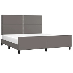 Avis Maison Chic Lit adulte - Cadre Structure de lit avec tête de lit Contemporain Gris 180x200 cm Similicuir -MN53476