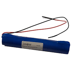 vhbw NiMH batterie céllule 1500mAh (3.6V) avec câble de raccord pour issues de secours, éclairage de secours, batterie bâton