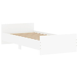 Avis Maison Chic Lit adulte - Lit simple Cadre de lit,Structure du lit Contemporain blanc 90x200 cm bois d'ingénierie -MN53306