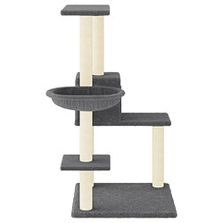 Avis Helloshop26 Arbre à chat meuble tour grimper jouet grattage grattoir escalade plateforme avec griffoirs en sisal foncé 95 cm gris 02_0022718