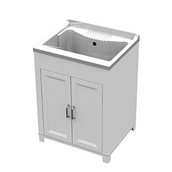 Acheter Arati Bath And Shower Meuble lavabo 2 portes en résine pour buanderie 60x50cm Mong