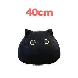 Universal 40 oreiller en peluche en forme de chat noir cristal flanelle dessin animé animal peluche douce cadeau de la Saint-Valentin | oreiller de luxe (noir)