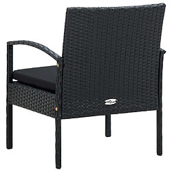 Acheter vidaXL Chaise de jardin avec coussin Résine tressée Noir