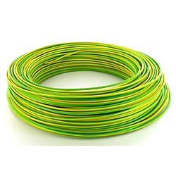 fil rigide - h07vu - 1 x 1.5 mm2 - vert / jaune - couronne de 500 mètres