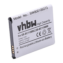 vhbw batterie 2400mAh pour téléphone portable smartphone Samsung Galaxy S5 Zoom comme EB-BC115BBC, EB-BC115BBE