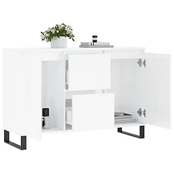 Avis vidaXL Buffet blanc brillant 104x35x70 cm bois d'ingénierie