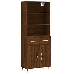 vidaXL Buffet haut Chêne marron 69,5x34x180 cm Bois d'ingénierie