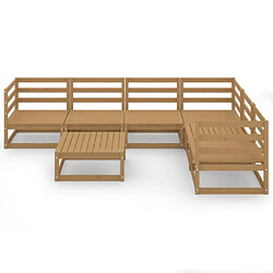 Avis Maison Chic Salon de jardin 7 pcs - Table et chaises d'extérieur - Mobilier/Meubles de jardin Moderne marron miel bois de pin massif -MN95008