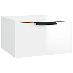 Avis Maison Chic Lot de 2 Tables de Chevet murales - Tables de Nuit Blanc brillant 34x30x20 cm