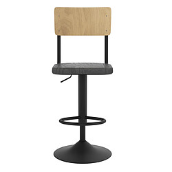 Avis Rendez Vous Deco Chaise de bar Clem en bois clair et noir réglable 60/80 cm (lot de 2)