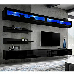 Paris Prix Meuble TV Mural Design Fly VII 320cm Noir