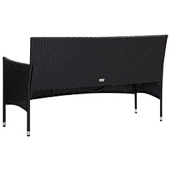 Acheter vidaXL Salon de jardin 5 pcs avec coussins résine tressée noir