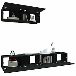 Acheter Maison Chic Ensemble de meubles TV 3 pcs | Banc TV Moderne pour salon | Meuble de Rangement - Noir Bois d'ingénierie -MN59604