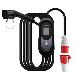 Chargeur Voiture Électronique 22KW Type 2 avec Écran Digital et Courant Ajustable FERRASTAR-Noir avec Sac Cadeau Câble de Charge EV Voiture Électronique