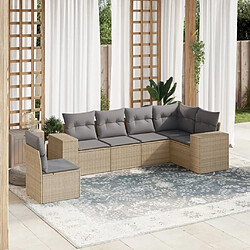 Maison Chic Salon de jardin avec coussins 6 pcs | Ensemble de Table et chaises | Mobilier d'Extérieur beige résine tressée -GKD57070