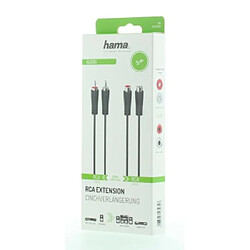 HAMA Rallonge audio, 2 fiches RCA mâles - 2 fiches RCA fem., 3,0 m