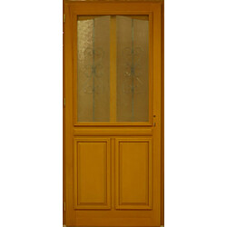 porte D'entrée Bois Vitrée, Sandy, H,215xl,90 P, Droit Cote Tableau Gd Menuiseries