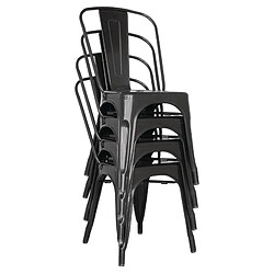 Chaises Bistro en Acier Noir - Lot de 4 - Bolero