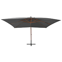 Maison Chic Parasol Jardin | Parasol en porte-à-faux avec mat en bois 400x300 cm Anthracite - GKD63104