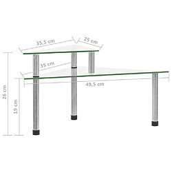 vidaXL Étagère de cuisine Transparent 49,5x35x19 cm Verre trempé pas cher