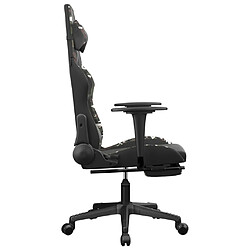 Acheter vidaXL Chaise de jeu de massage repose-pied Noir&amp;Camouflage Similicuir