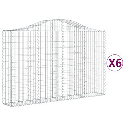 vidaXL Paniers à gabions arqués 6 pcs Fer galvanisé