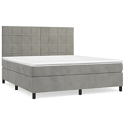 Maison Chic Lit Adulte - Lit simple Lit à sommier tapissier et matelas moelleux - Meuble de Chambre - Gris clair 160x200cm Velours -MN29050