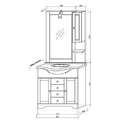 Acheter Kiamami Valentina MEUBLE DE SALLE DE BAIN 85CM BLANC DÉCAPÉ AVEC MIROIR ET SUSPENDU | TOSCANA