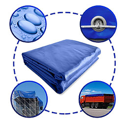 Avis Helloshop26 Bâche de protection imperméable résistante aux intempéries polyester revêtu de pvc 650 g m² couverture étanche d'extérieur camion meuble de jardin bois 4x3 m bleu 01_0000286