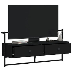 Avis Maison Chic Meuble TV scandinave mural Banc TV suspendu pour salon - noir 100,5x30x51 cm bois d'ingénierie -MN21476