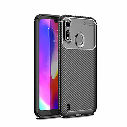 Wewoo Coque Souple TPF antichoc Texture en fibre de carbone pour Motorola Moto P40 Play Noir