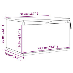 vidaXL Table de chevet murale avec lumières LED chêne sonoma pas cher