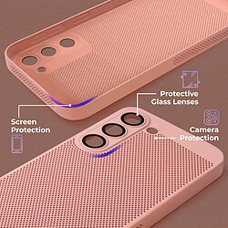 Moozy VentiGuard Coque de téléphone pour Samsung Galaxy S23, Housse respirante pour Samsung Galaxy S23 avec motif perforé pour la circulation de l'air, Coque pour Samsung 23, Rose pastel