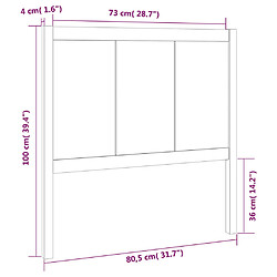 Acheter vidaXL Tête de lit Noir 80,5x4x100 cm Bois massif de pin