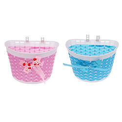 2pcs Panier Avant de Vélo Bicyclette en Plastique Fleuri Flexible Shopping pour Enfants Filles