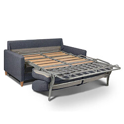 Acheter Inside 75 Canapé convertible OGGETTO matelas 16 cm système express sommier lattes 120cm RENATONISI velours bleu navy